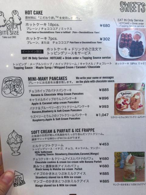 f:id:sabotennmegane:20180925211739j:plain ミスターフレンドリーカフェのメニュー